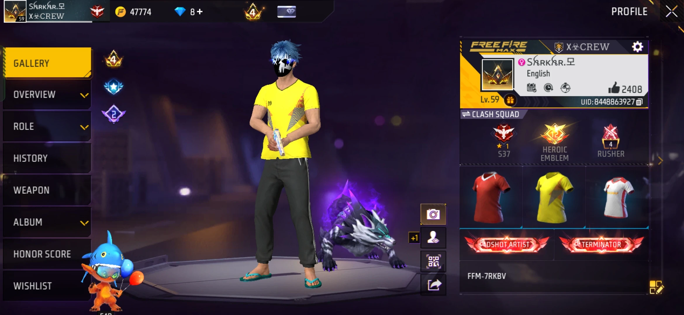 Free Fire account level 59