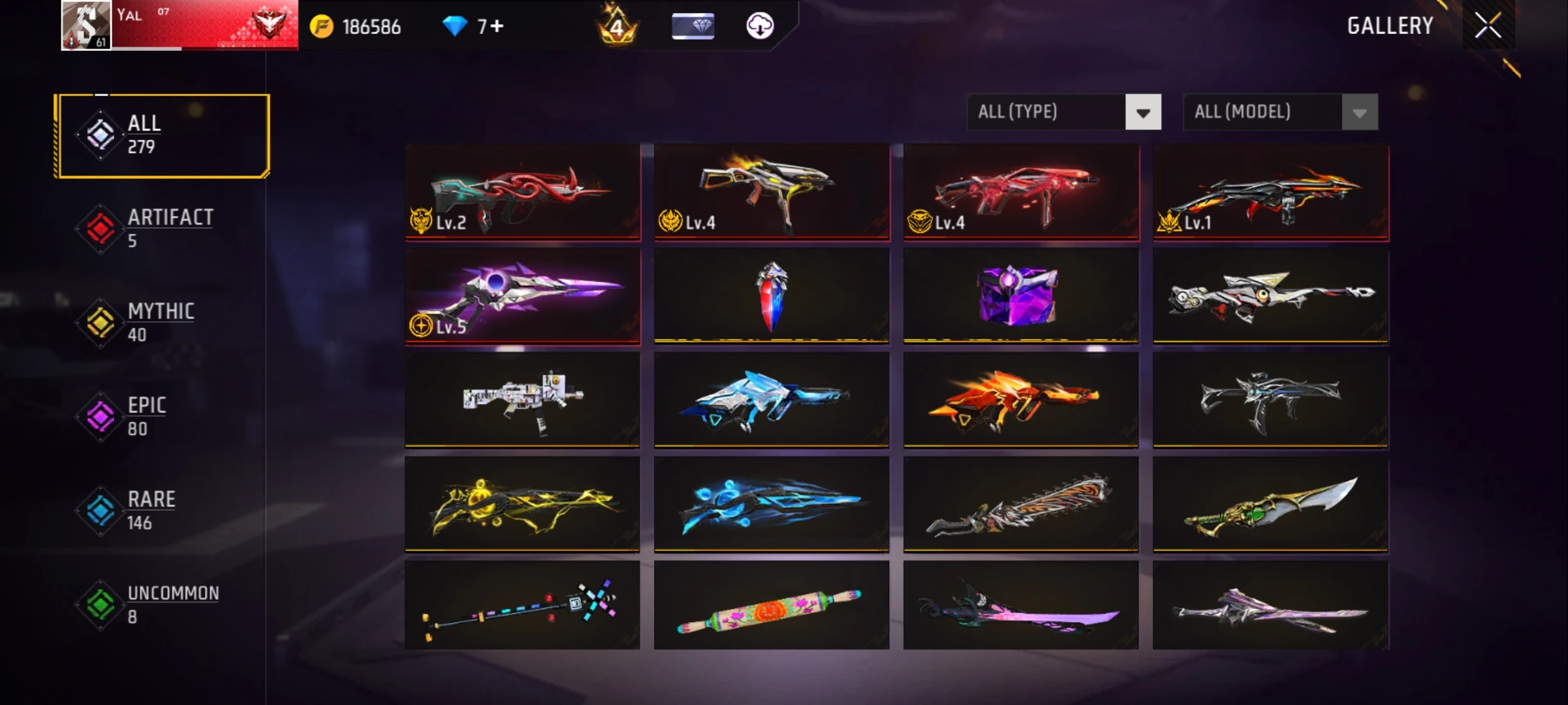 Free Fire account level 60